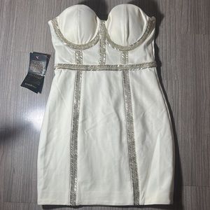 Beaded bustier Bebe dress, XS